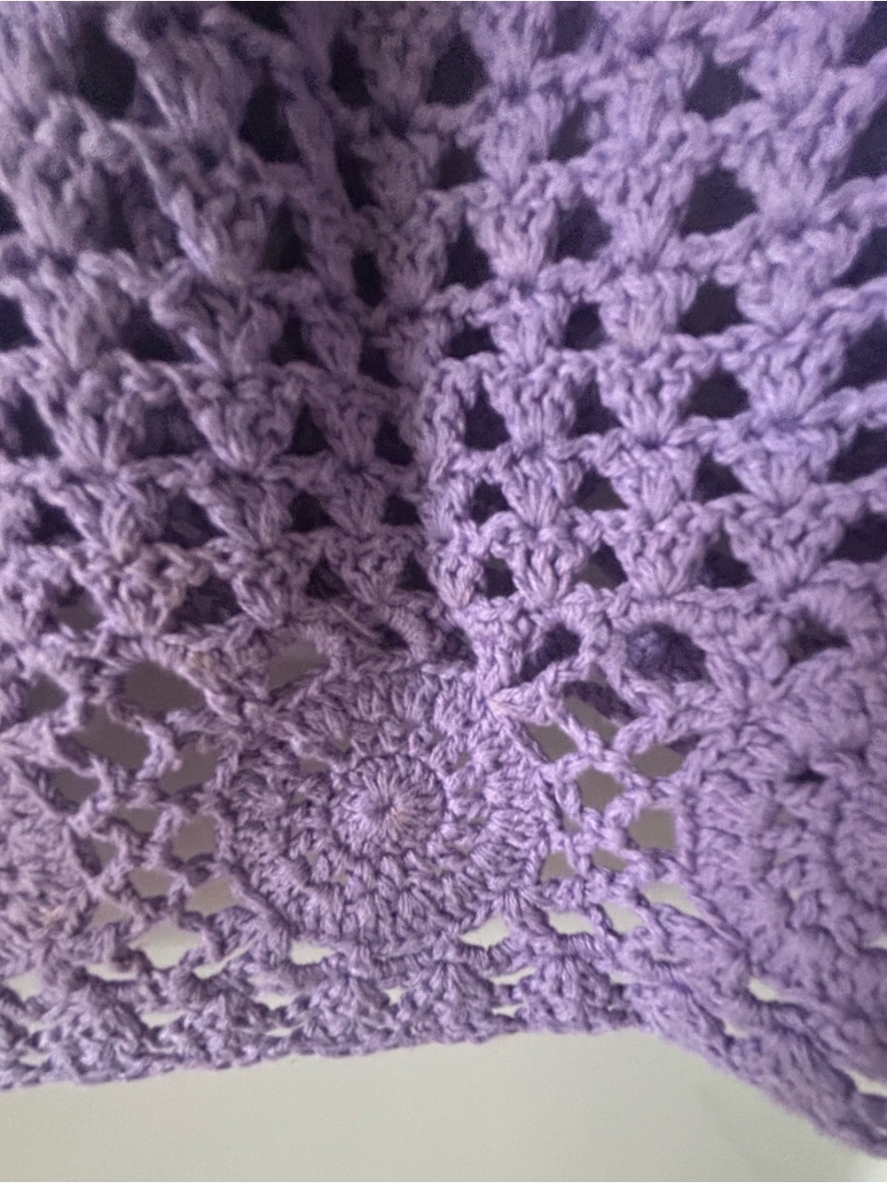 Chadwicks Lavender Crochet Openwork Cardigan - Picture 5 of 9